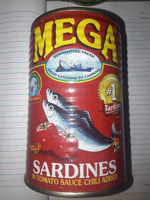425g Mega Sardines in tomato sauce chili added