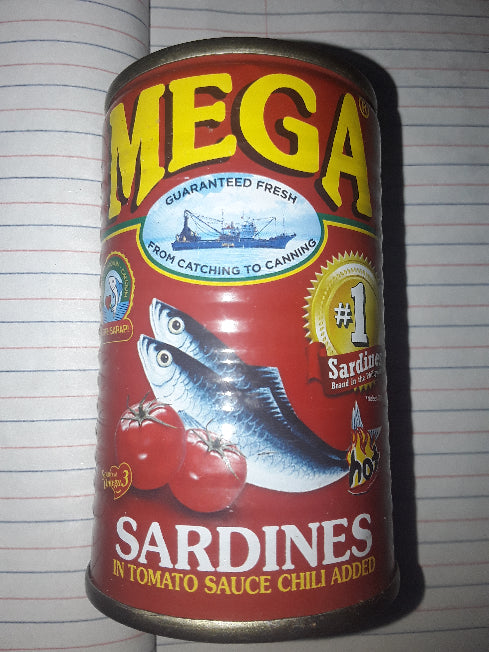 155g Mega Sardines in tomato sauce chili added