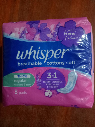 (8 Pads) By PACK Whisper Breathable Cottony Soft Non-Wings